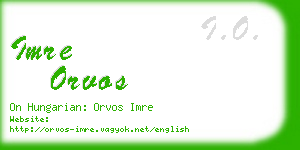 imre orvos business card